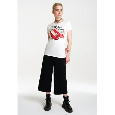 T-Shirt LOGOSHIRT "There`s no place like home - Der Zauberer von Oz", Damen, Gr. XS, weiß (altweiß), 100% Baumwolle, bedruckt, normal, Rundhals, Shirts T-Shirt, mit ausgefallenem Print