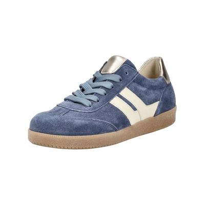 Sneaker GABOR "Gabor Sneaker Veloursleder", Damen, Gr. 38, blau (weiß, blau), Veloursleder, Schuhe Sneaker