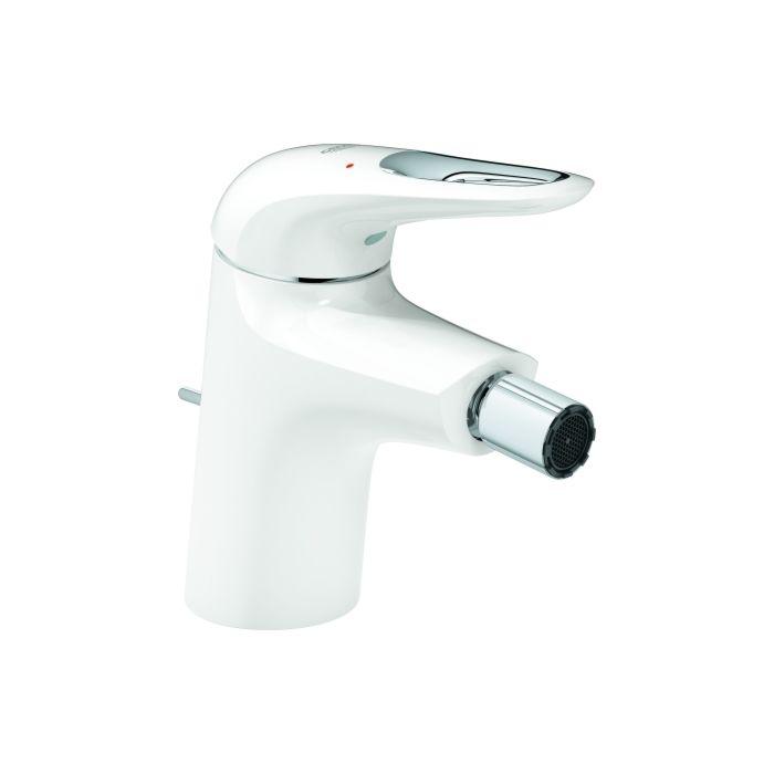 Grohe Eurostyle Bidetarmatur 33565LS3 moon White, mit Ablaufgarnitur, Griff offen
