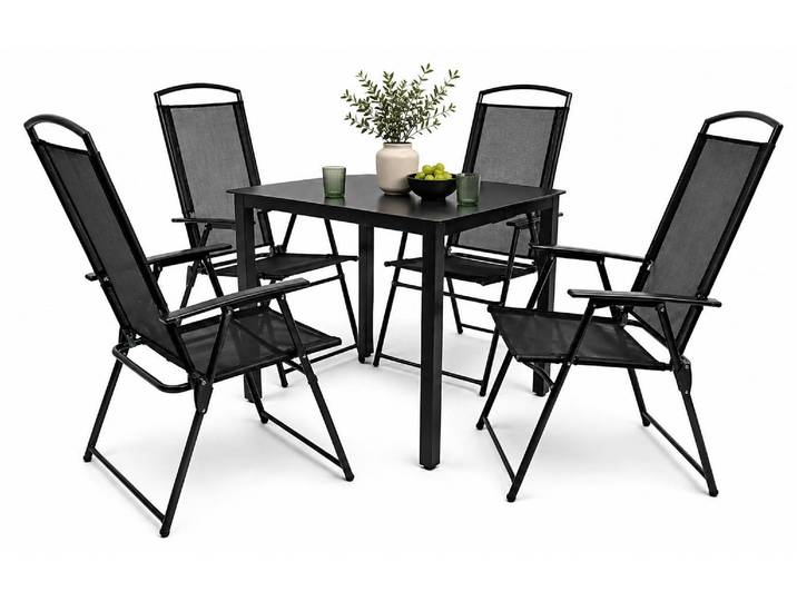 5-tlg Sitzgruppe Gartenmöbel Tisch Stühle Set 140S