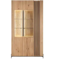 Massviholz »Ascona« Doppelvitrine II 106x200x45 cm / Rückwand Standard / ohne Beleuchtung