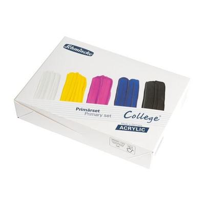 Schmincke College Acryl Malkasten, Kartonset, 5 x 75 ml Primärfarben