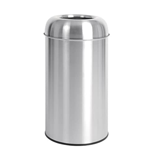 Bolero RVS Bullet Afvalbak Open-Top Zilver 40l - Bolero GK972