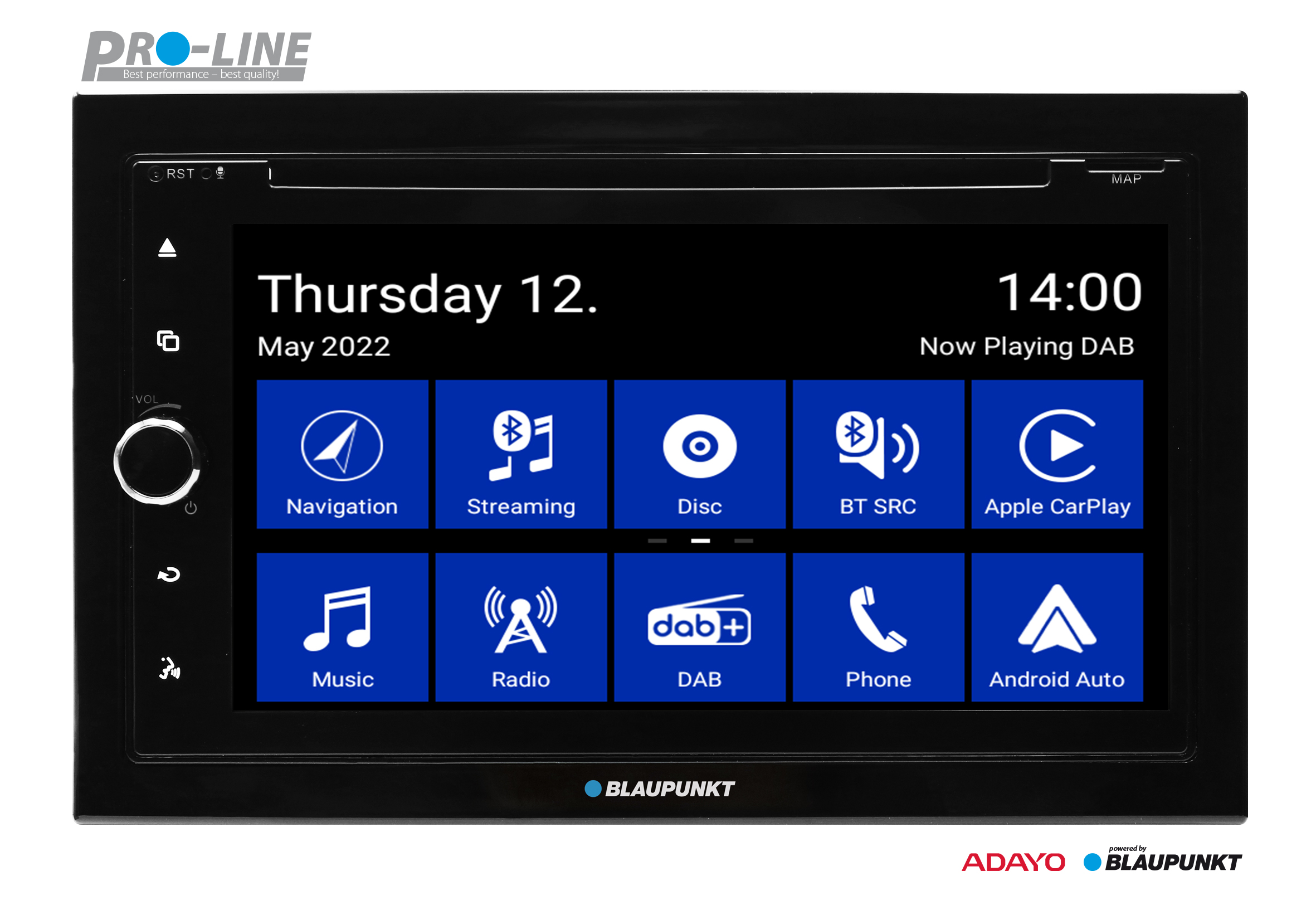 Blaupunkt Hannover 700 DAB Truck Moniceiver DAB+ Tuner, Apple CarPlay, Android Auto und Bluetooth-Freisprecheinrichtung.
