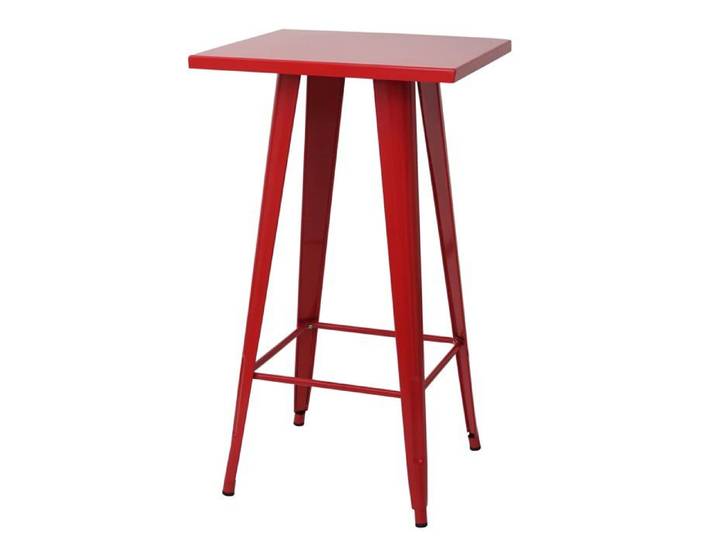 Table de bar bistro comptoir en metal rouge design industriel 105x60x60 cm 04_0008513