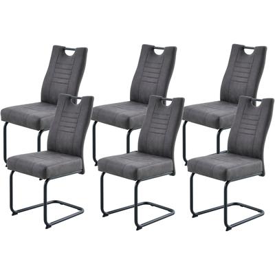Freischwinger OTTO HOME "Altona", anthrazit, schwarz, 6 Stk., Microfaser, Stühle, Freischwinger, Federkern und Griff, 140 Kg Belastbarkeit, 2er und 6er Set