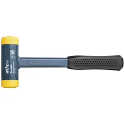 Wiha Schonhammer rückschlagfrei, mittelhart mit Stahlrohrstiel, Rund-Schlagkopf 50 mm