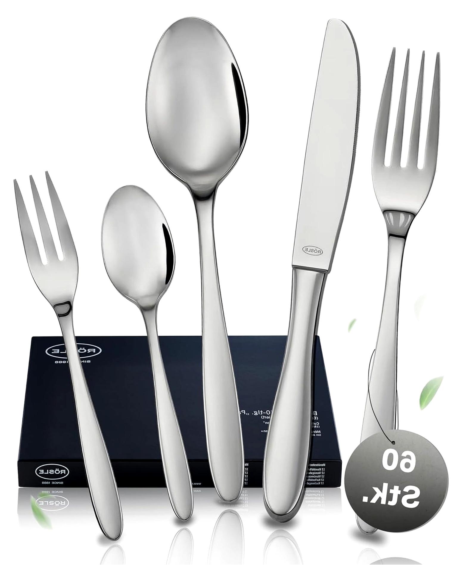 CULTURE Besteckset für 12 Personen - 60-teiliges, hochglanzpoliertes Essbesteck aus Edelstahl 18/10 - Geschirrset, spülmaschinengeeignet, in eleganter Geschenkbox