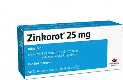 Wörwag Pharma GmbH &amp; Co. KG Zinkorot 25 mg tablets (50 pcs)