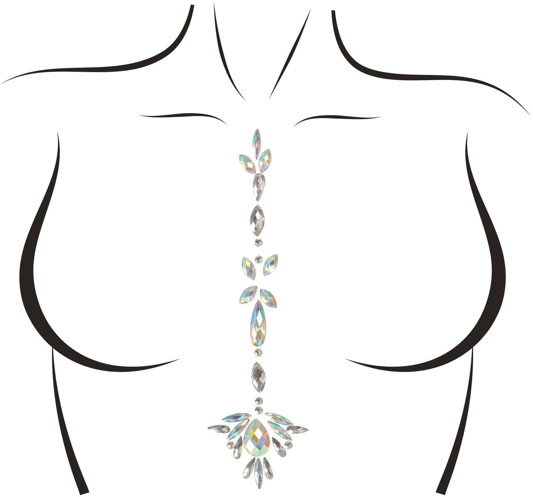 Leg Avenue Autocollants bijoux corporels Jade Adhesive Body Jewels Clear