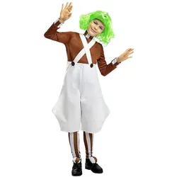 Metamorph Oompa Loompa Kostüm für Kinder (122, 128, 134)