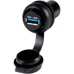 Eaton 147541 Einbaubuchse, Buchse USB 3.0, Typ A, Frontring Schwarz M22S-USB