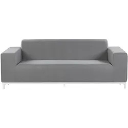 GARTENSOFA 3-Sitzer grau/weisses Gestell Rovigo