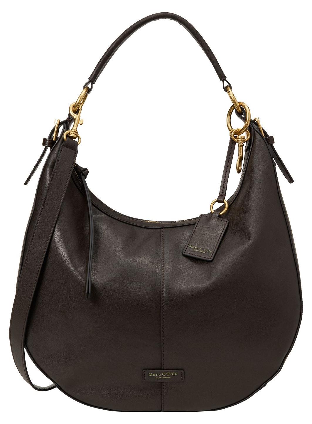 Marc O'Polo Leder Schultertasche Umhängetasche Philine Hobo Bag Burnt Coffee dunkelbraun