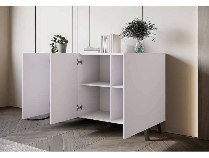 Commode Polku 120 x 76 x 39cm Blanc/Blanc