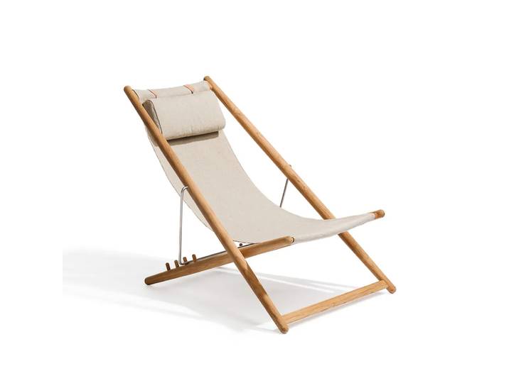 Skargaarden H55 Ruhesessel Teak Sunbrella Heritage Ash light grey