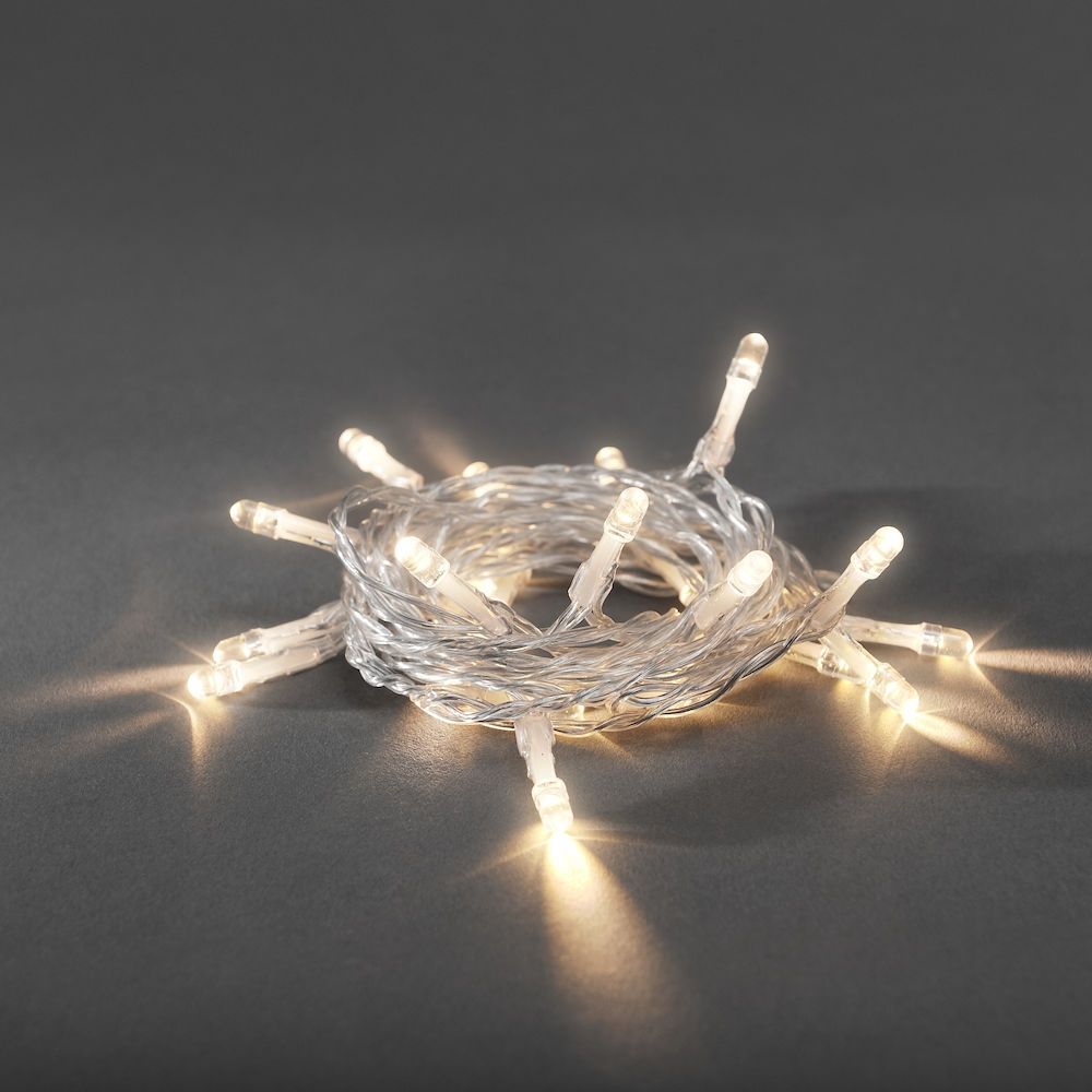 Konstsmide 1469-103 Mini-Lichterkette 30er batteriebetrieben LED 4350 mm Warmweiß Batterie (Transparent)
