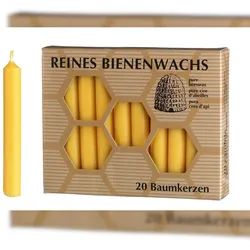 Kopschitz Kerzen 100 % Bienenwachs Baumkerzen 95 x Ø 13 mm, 20 Stück