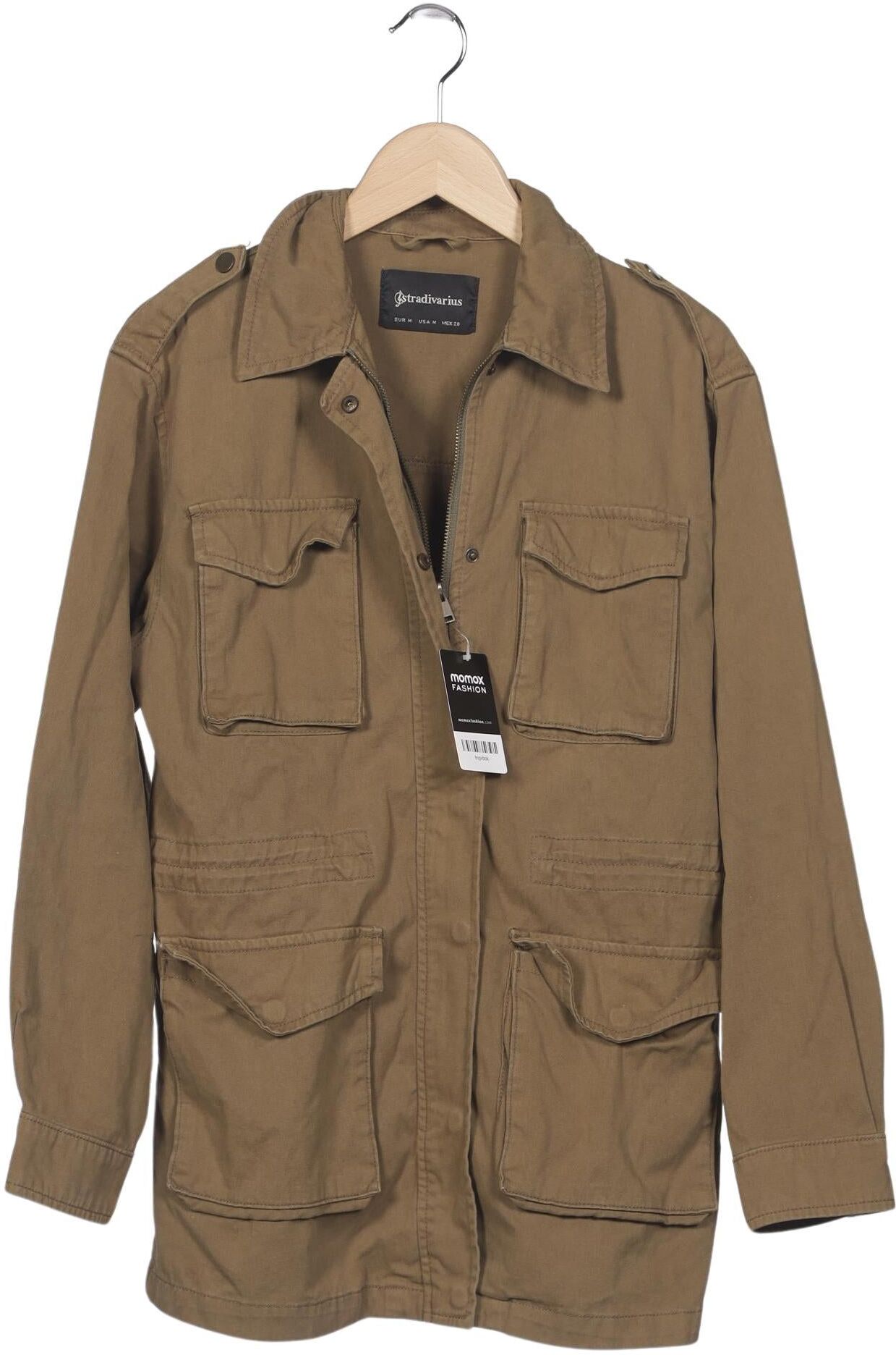Stradivarius Damen Jacke, Braun, Gr. M, Baumwolle - Second Hand