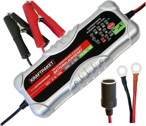 DINO KRAFTPAKET 136302 Automatikladegerät, Batterie Ladungsausgleicher, Kfz-Ladegerät 10 A, 5 A, 2A