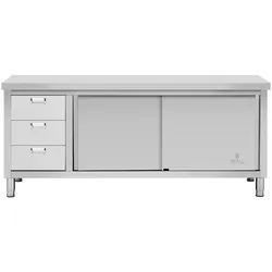 Helloshop26 - Küchenunterschrank professioneller Arbeitsschrank 200 x 60 cm 600 kg Edelstahl