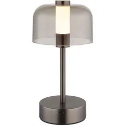 LED Tischleuchte Pilzlampe Akkubetrieb Beistelllampe schwarz matt CCT Touchdimmer H 25 cm
