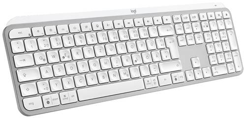 Logitech MX Keys S Bluetooth Tastatur Deutsch, QWERTZ Hellgrau Beleuchtet, Ergonomisch, Multipair-Funktion