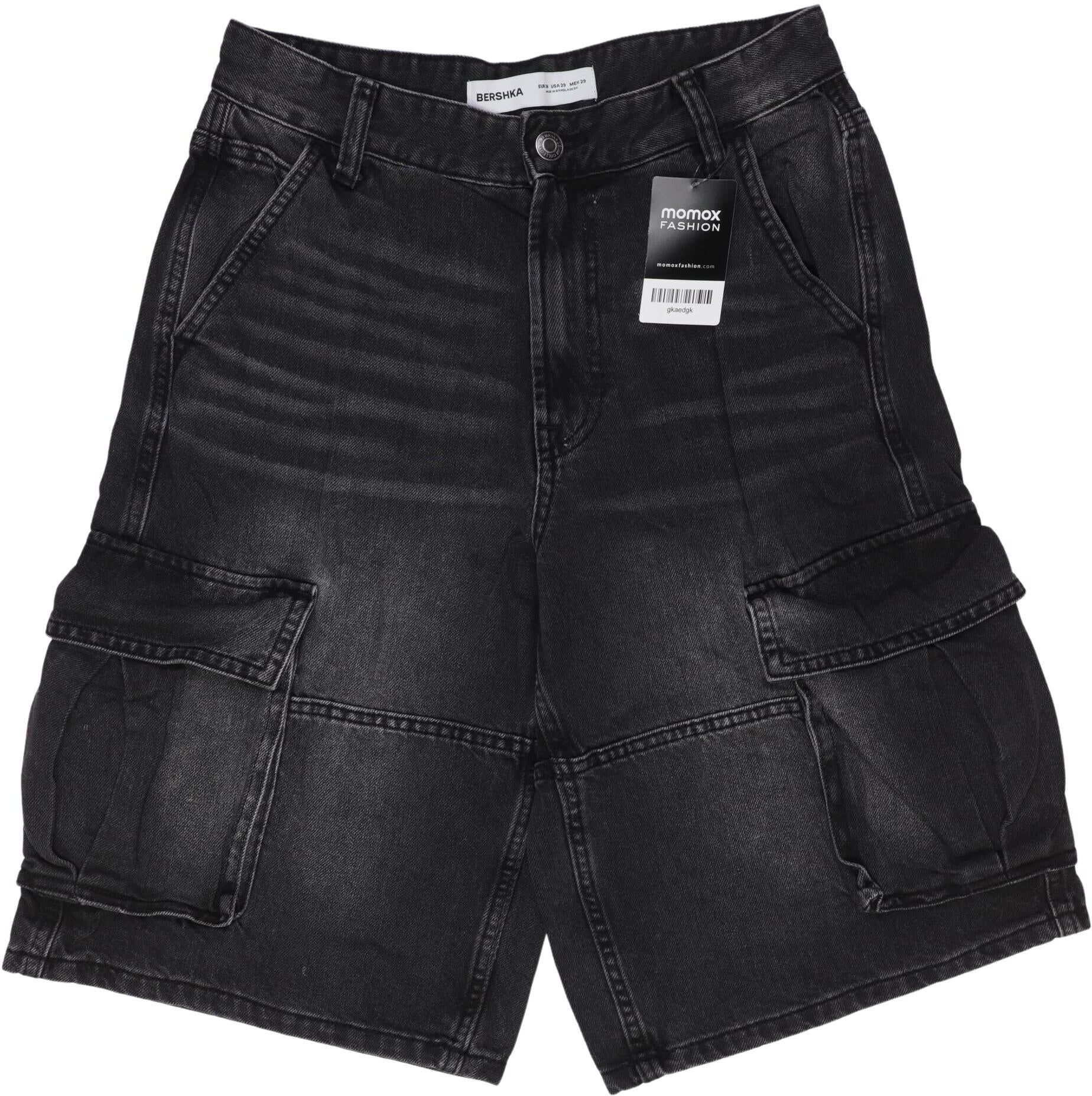 bershka Herren Shorts, Grau, Gr. W29, Baumwolle - Second Hand