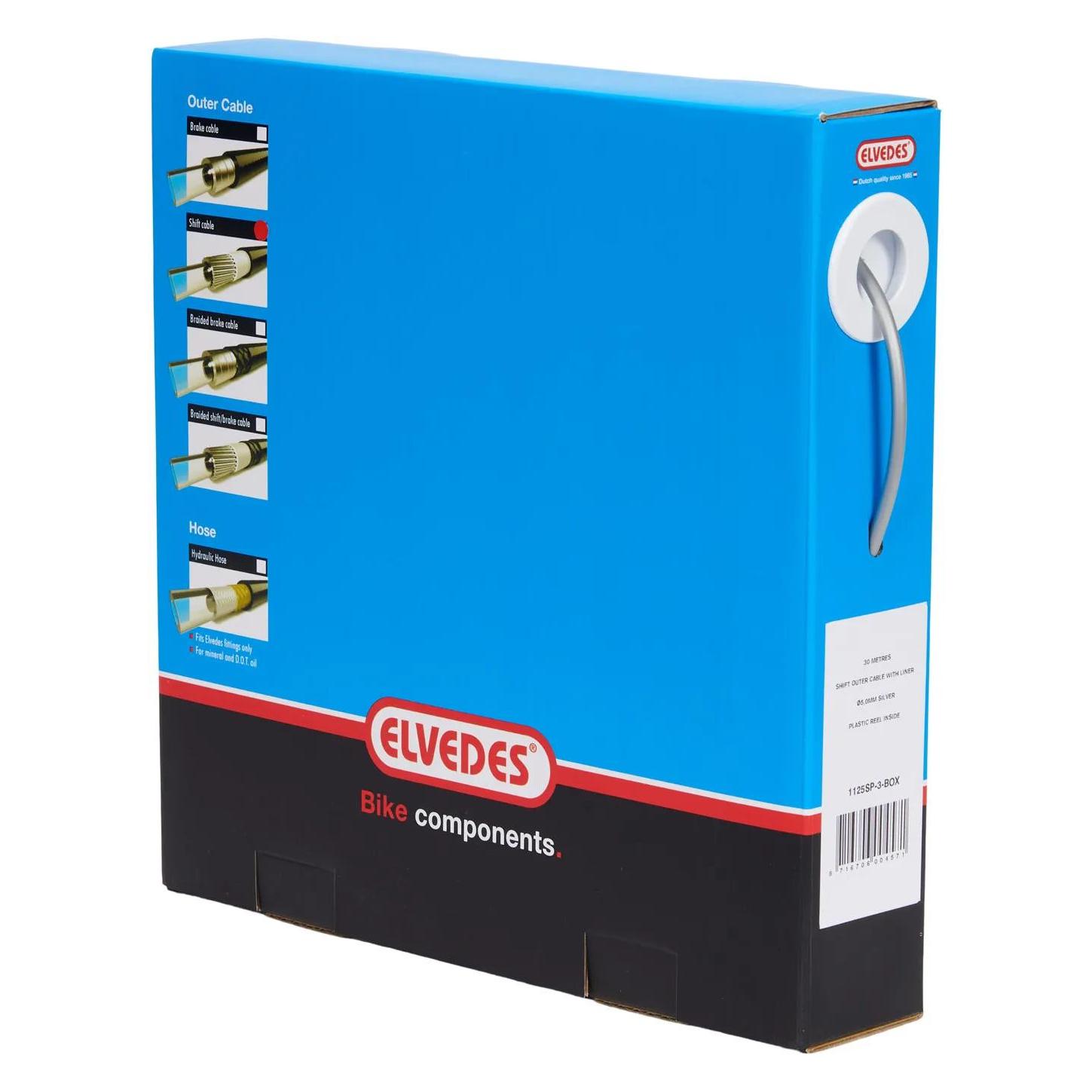 Elvedes Schakel buitenkabel met voering 30 meter / Ø5,0mm - zilver (30 meter in doos) (1125SP-3-BOX)