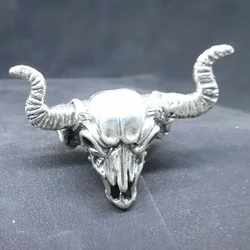 Drachensilber Büffelschädel Biker Ring 925 Silberschmuck 64 - Silber