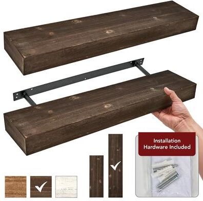 The Gray Barn Haven Rustic Wood Floating Wall Shelf (Large)