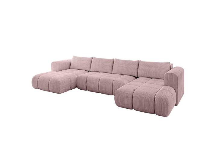WOHNLANDSCHAFT CLOUD-U 405x185x90 Rosa Cord