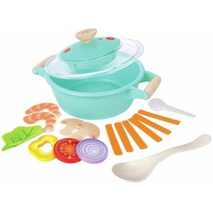 Hape Kinderküchen-Zubehör Kleiner Küchenchef, Dampfgarer-Kochset, 16-teilig