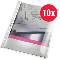 Bene, Mappe, Prospekthüllen Öffnung seitlich DIN A4 Glasklar Transparent 120 Mikron (A4, 10x)