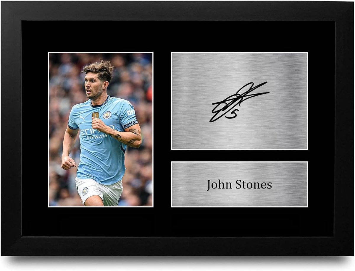 Ingelijste A4 Foto Print met Gesigneerde Handtekening Reproductie voor Voetbalfans