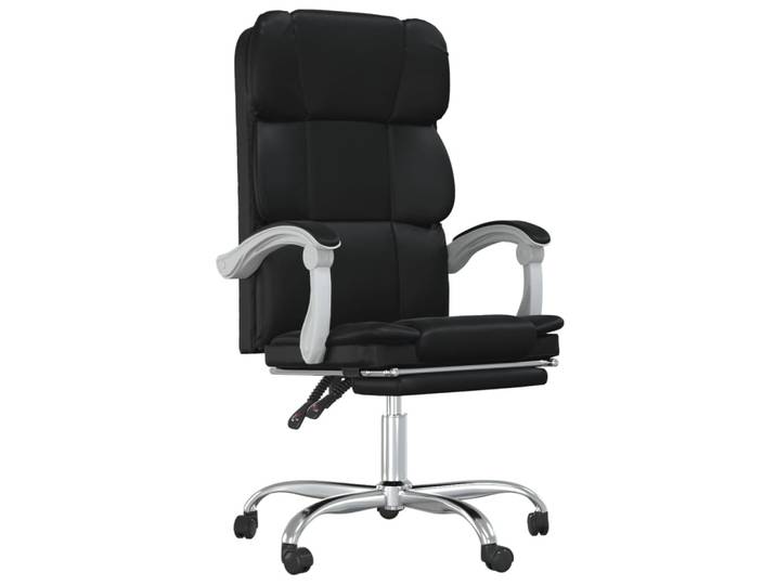 vidaXL Chaise de bureau avec fonction chaise longue noir similicuir