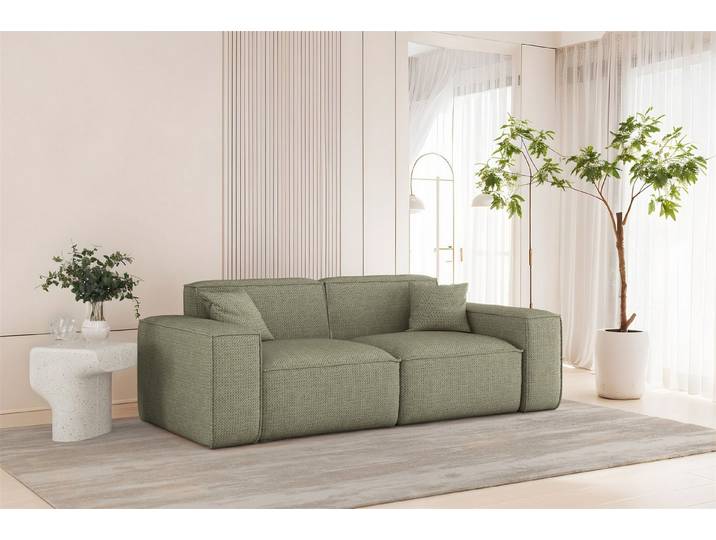 Fun Möbel 2-Sitzer Sofa Designersofa FUN PEREZ PREMIUM in Stoff Artico, PEREZ PREMIUM, inkl. 2 Zierkissen
