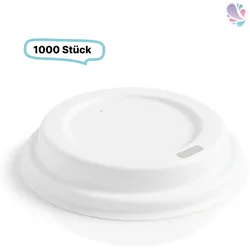 Deckel aus Bagasse 1.000 Stk für Kaffeebecher mit 90mm Durchmesser, umweltfreundlich, kompostierbar