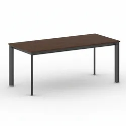 Konferenztisch PRIMO INVITATION 180x80 cm, schwarzes Metallgestell, Nussbaum