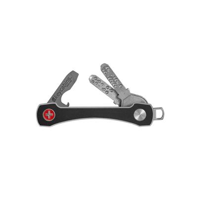 Schlüsselanhänger KEYCABINS "Aluminium frame S2", Damen, schwarz, Aluminium, Basic, Schlüsselanhänger Schlüsselanhänger, SWISS made