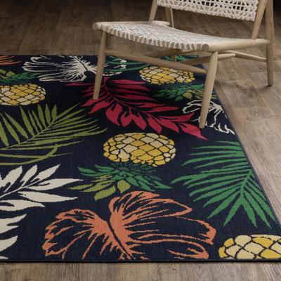 Style Haven Harlowe Tropical Botanical Navy/ Multi Area Rug