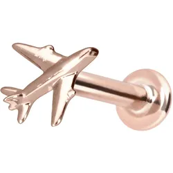 14 Karat Gold Labret mit Innengewinde FLUGZEUG