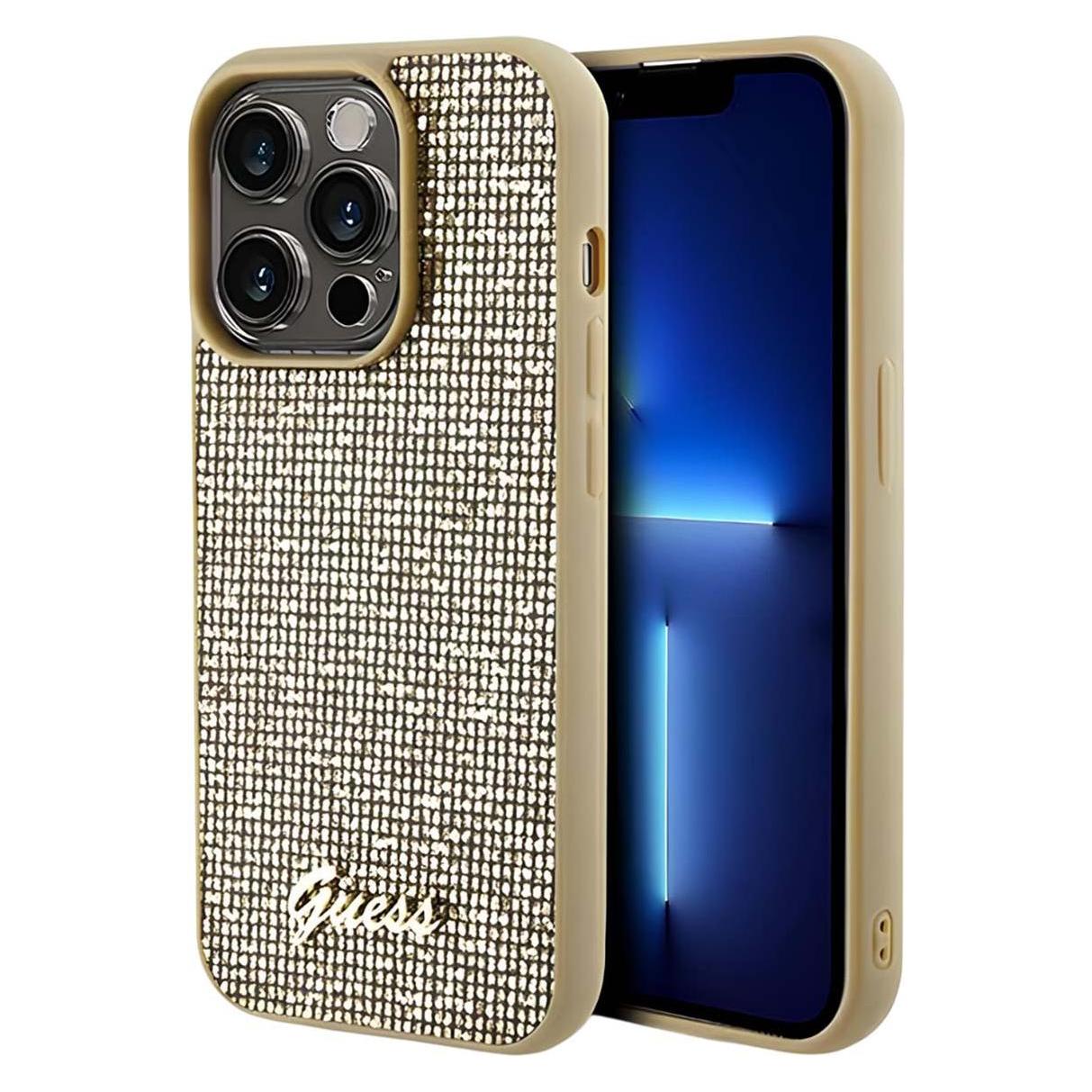Guess GUHCP14LPMSDGSD iPhone 14 Pro 6.1" złoty/gold hardcase Disco Metal Script (Apple iPhone 14 Pro) (1467198017)