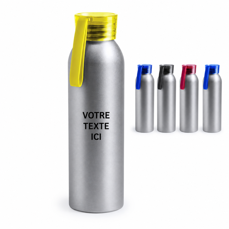 Gourde publicitaire 650 ml Tukel aluminium jaune