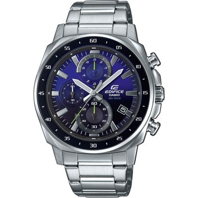 Chronograph CASIO EDIFICE, blau (silberfarben, blau), Armbanduhren, Herren, Chronograph, Quarzuhr,Armbanduhr, Herrenuhr,Edelstahlarmband,bis 10 bar wasserdicht