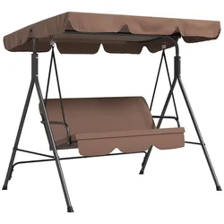 Outsunny Hollywoodschaukel Gartenschaukel 3-Sitzer, wetterbeständig, verstellbares Dach, 172 x 110 x 153, Braun
