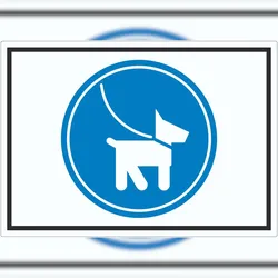 HB-Druck Hunde bitte anleinen Symbol Aufkleber A2 (420x594mm)