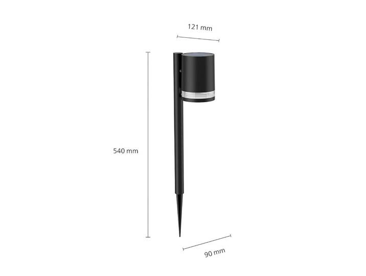Philips LED grondspies lamp Fyce, zwart, Kunststof, Modern, Solar buitenverlichting