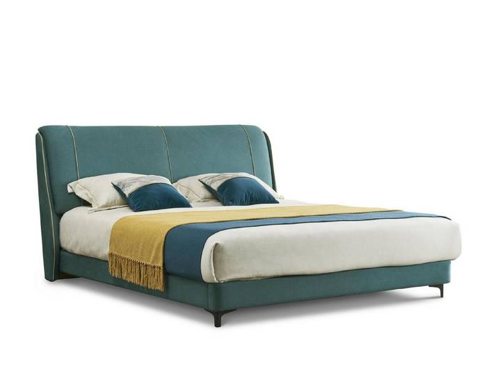 Xlmoebel Polsterbett Luxus Doppelbett im modernen Design in Türkis für Schlafzimmer (Doppelbett, Doppelbett), Made in Europa