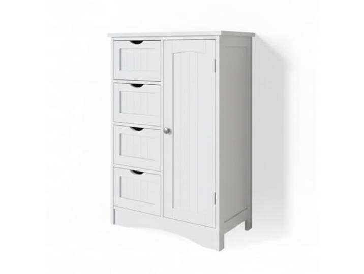 Vicco Badschrank Bianco , Weiß 55 x 81 cm 4 Schubladen · 1 Tür · Für Pflegeprodukte & Badutensilien · Übersichtliche Aufbewahrung · Übersichtliche Aufbewahrung